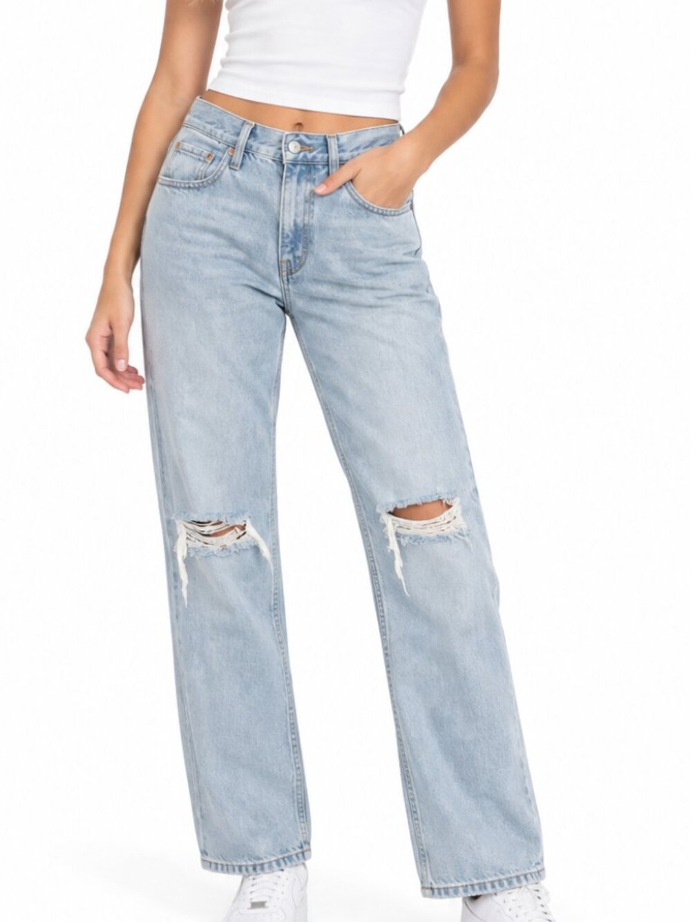 Levi's Low Pro Straight Jeans Blue Size 29 Medium Wash 100% Cotton